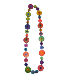 Simple Long Embroidered Necklace Wooden Beads N6-3126