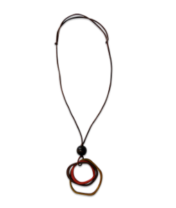Chained Thin Wooden Shapes Pendant - Necklace N6-2814