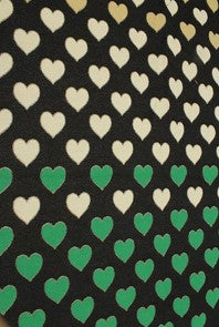 Jaquard brushed soft touch heart scarve - Vert Fonce