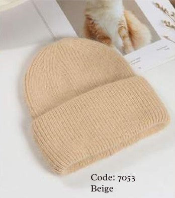 Angora mix Beanie -Peach