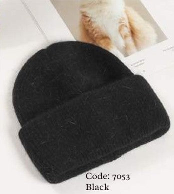 Angora mix Beanie - Black