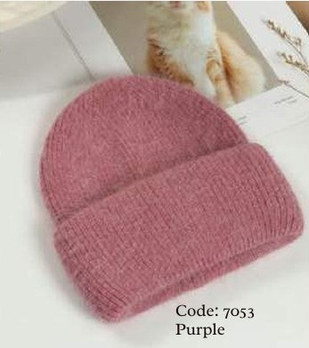 Angora mix Beanie - Purple