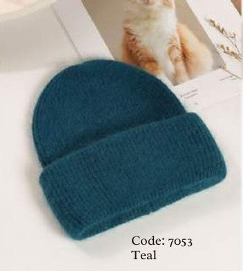 Angora mix Beanie -Teal