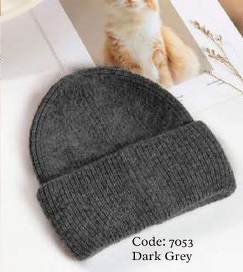 Angora mix Beanie - Dark Grey