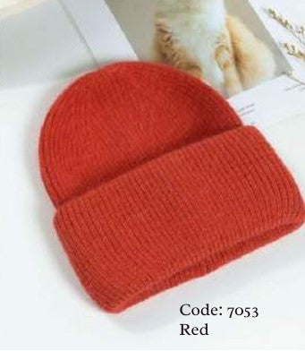 Angora mix Beanie - OJ Red