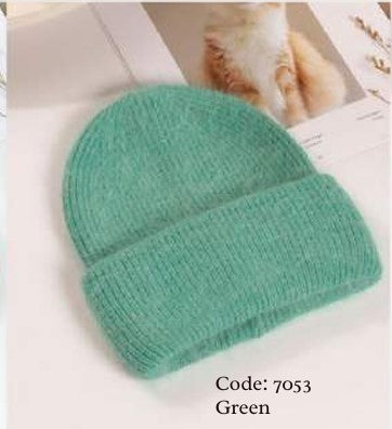 Angora mix Beanie - Green