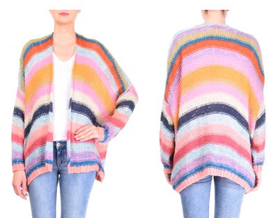 Knit Cardigan - Multi Fonce