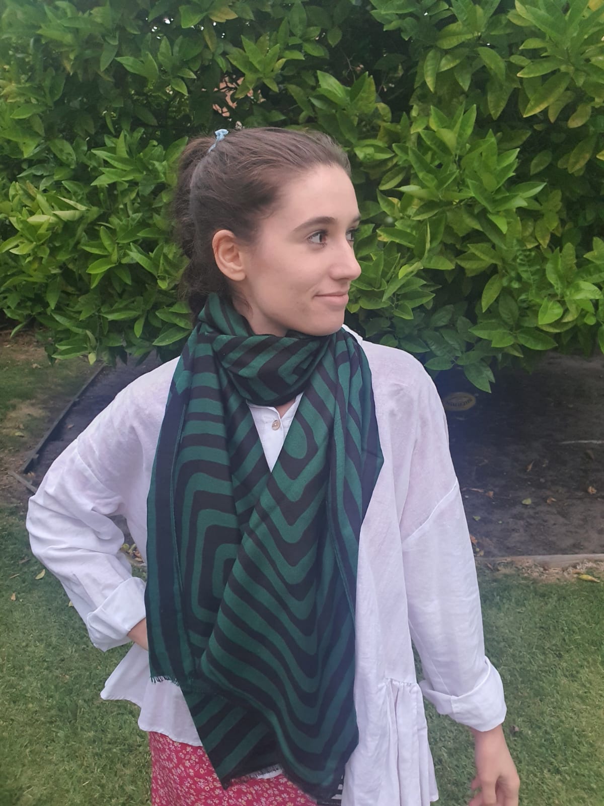 Striped Soft Touch Viscose Scarf - 332351
