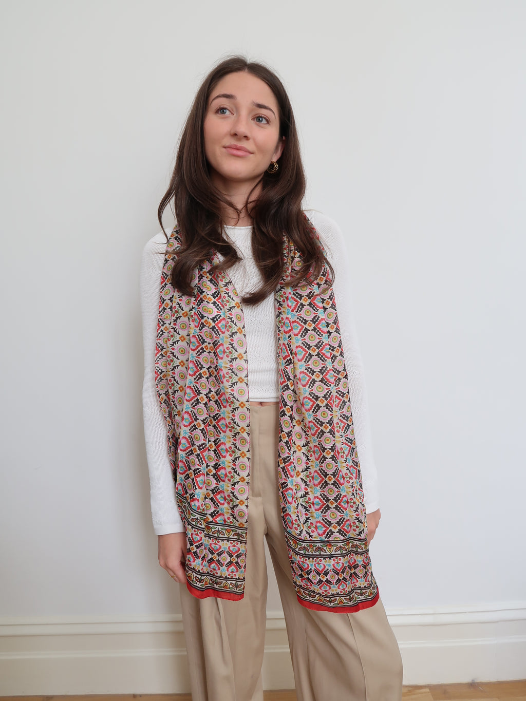 Silk Scarf - Red Multi