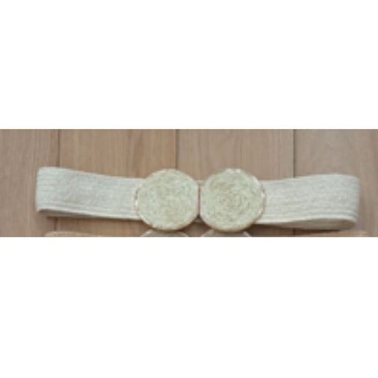 Ivory Stretch Belt with Buckle