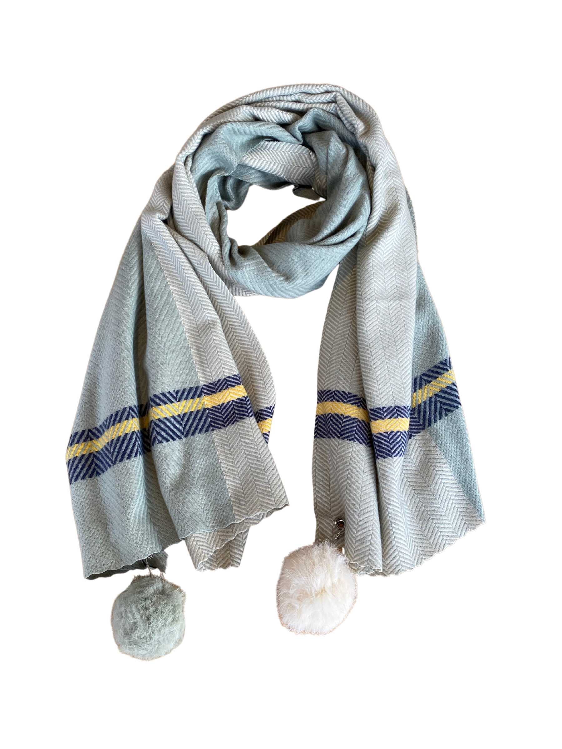 Pom Pom Stripe Scarf - 332223