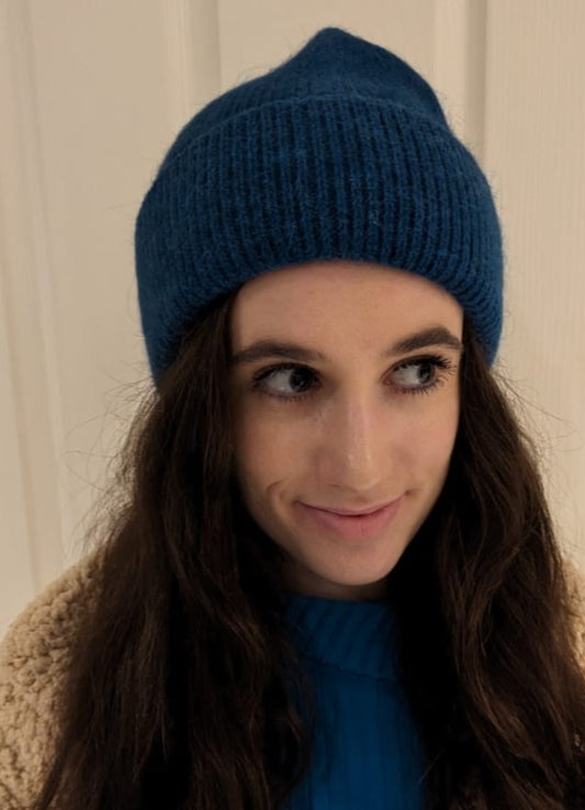 Angora mix Beanie -Teal