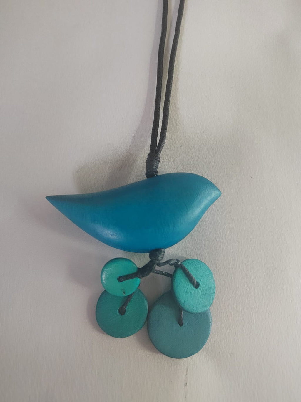 Birdie Shaped with 4 Circled Wooden Beaded Necklace N6-5372