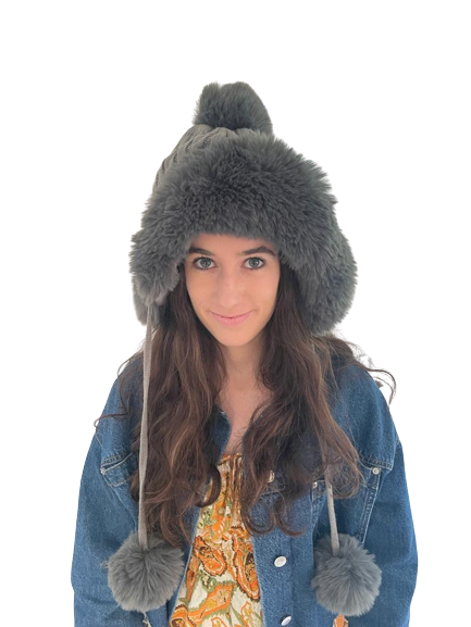 Faux Fur Pom Pom Beanie 7086