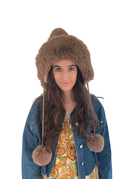 Faux Fur Pom Pom Beanie 7086