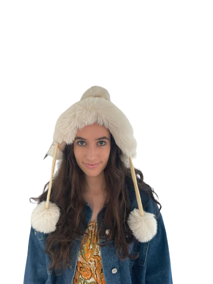 Faux Fur Pom Pom Beanie 7086