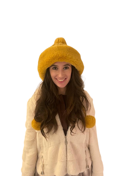 Faux Fur Pom Pom Beanie 7085