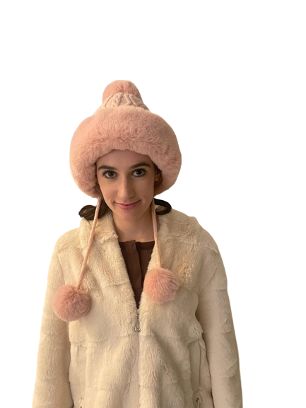 Faux Fur Pom Pom Beanie 7085
