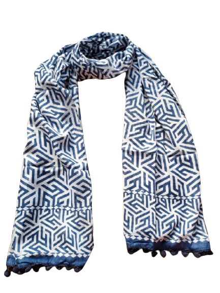 Symmetrical Pattern Pure Cotton Scarf ZS-1039