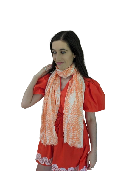 Soft Orange Patterned Scarf