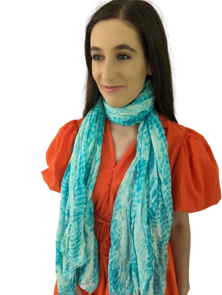 Soft Green Patterned Scarf