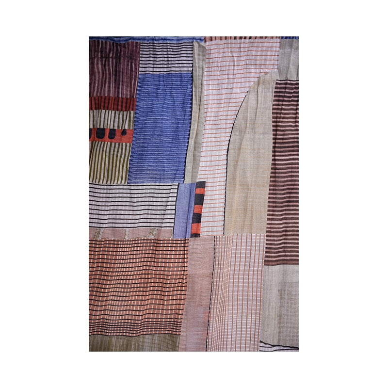 PRE-ORDER Checks Line and Square Cotton Scarf 68163