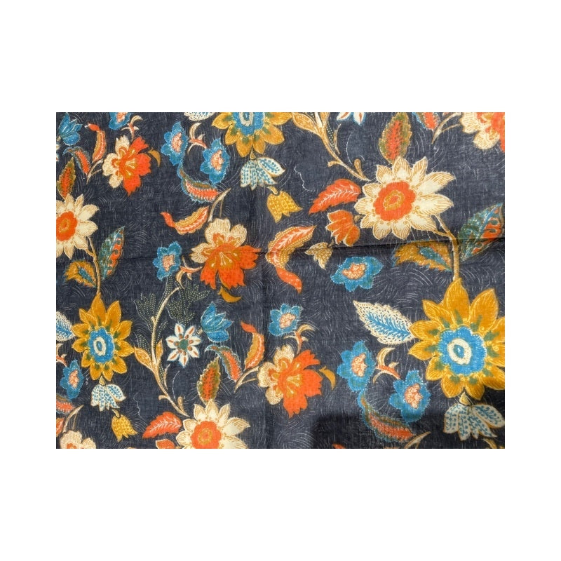 Cotton Flower Scarf - Gris Fonce