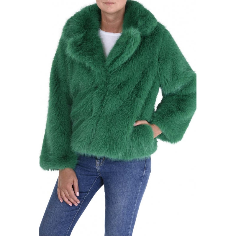 Palme Cropped Bomber Coat Faux Fur - 65475