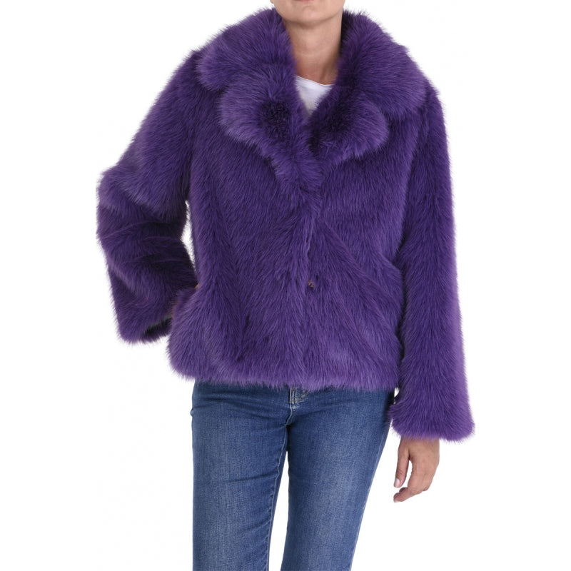 Palme Cropped Bomber Coat Faux Fur - 65475