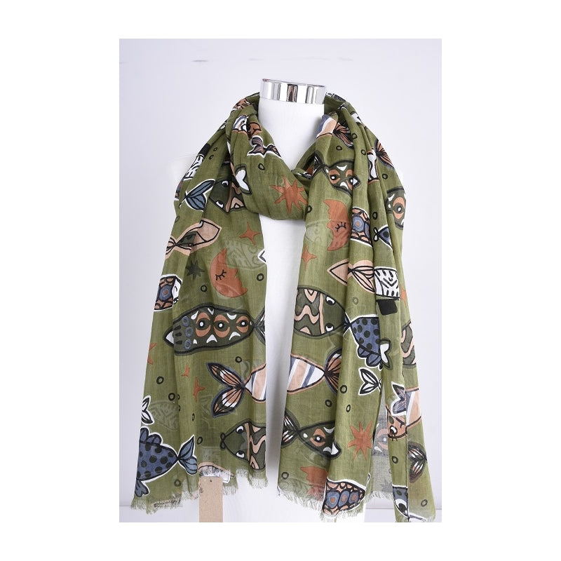 PRE-ORDER Fish and Moon Cotton Shawl 67373