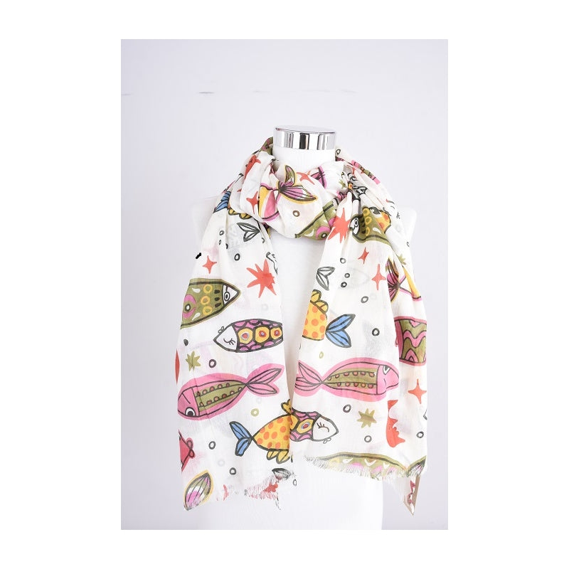 PRE-ORDER Fish and Moon Cotton Shawl 67373