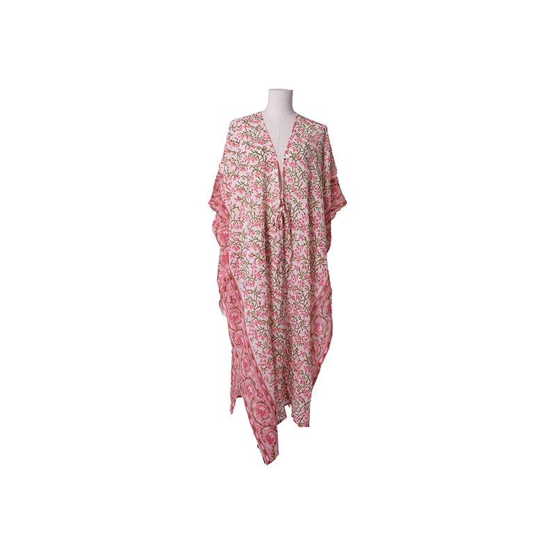 PRE-ORDER Hand Block Print Long Cotton Kimono 67210