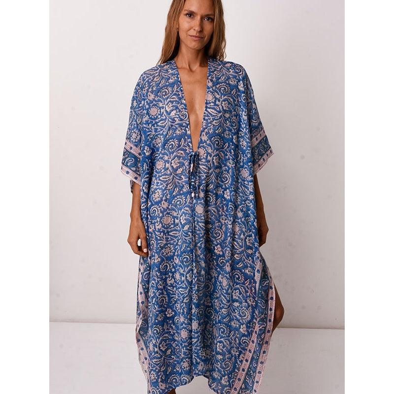 PRE-ORDER - Hand Block Print Long Kimono - 67210-0504