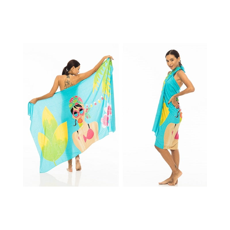 PRE-ORDER - Hand Painted Viscose Sarong 66309