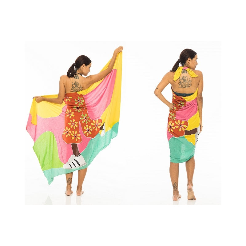 PRE-ORDER - Hand Painted Viscose Sarong 66309