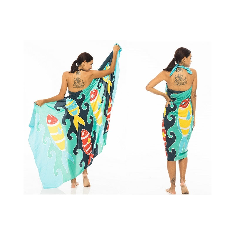 PRE-ORDER - Hand Painted Viscose Sarong 66309