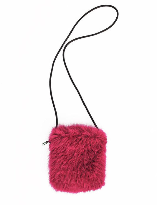 Palme Faux Fur Sling Bag - Rose