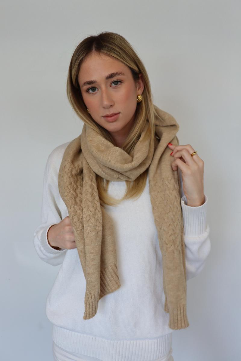 Luxury Knit Scarf - Taupe