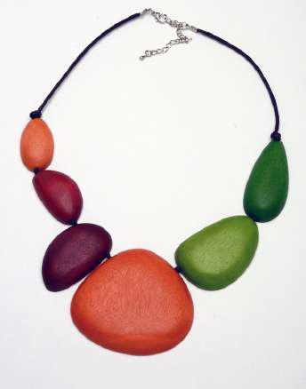 Chunky Wooden Beaded Necklace N6-6223