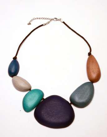 Chunky Wooden Beaded Necklace N6-6223