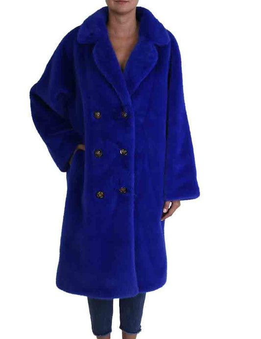 Palme FAUX FUR COAT - Bleu Fonce