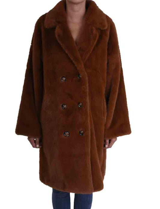 Palme FAUX FUR COAT - Marron Clair