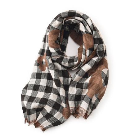 Check and Print Scarf - Black Check