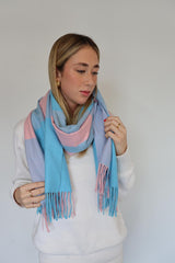 Soft Touch Check Scarf - Pink & Blue