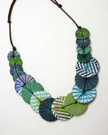 Blue Beaded and Embroidered Necklace N7-04CTF