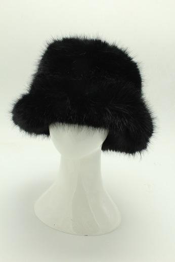 Palme Faux Fur Bucket Hat - Noir-Delivery 20 April 2024 onwards