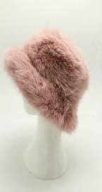 Palme Faux Fur Bucket Hat - Rose Clair