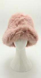 Palme Faux Fur Bucket Hat - Rose Clair