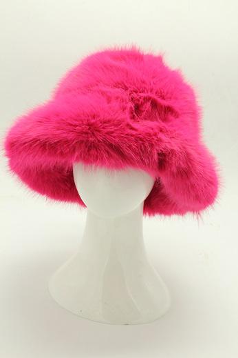 Palme Faux Fur Bucket Hat - Rose