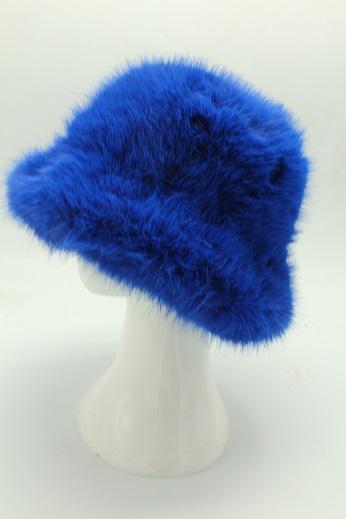 Palme Faux Fur Bucket Hat - Bleu -Delivery 20 April 2024 onwards